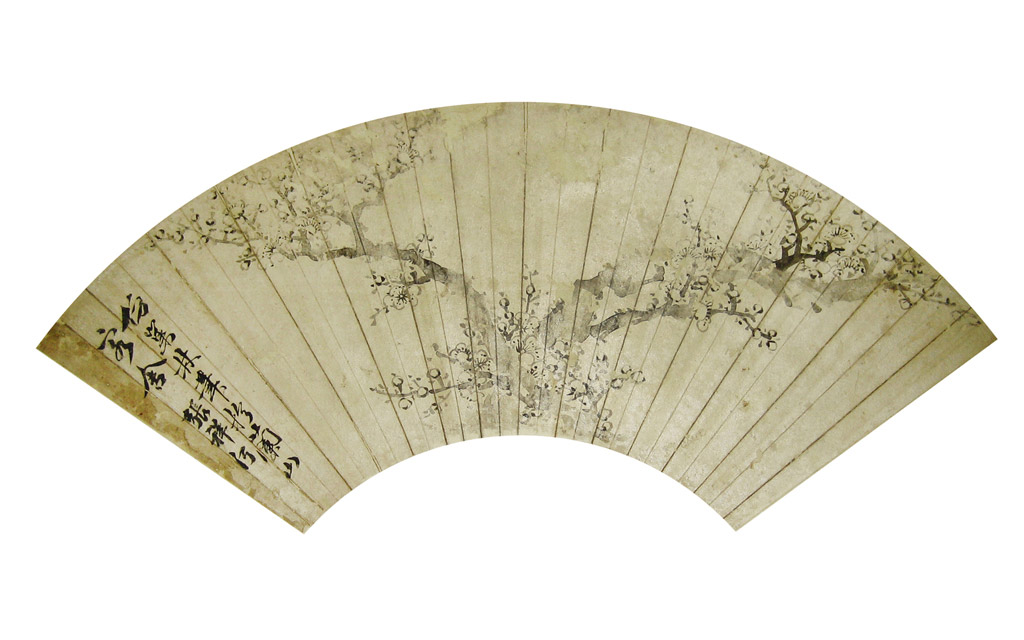 蘭山家舍。款识：仿巢林笔拟蘭山家舍。张祥河。纸本扇面 54 x 17.5 cm