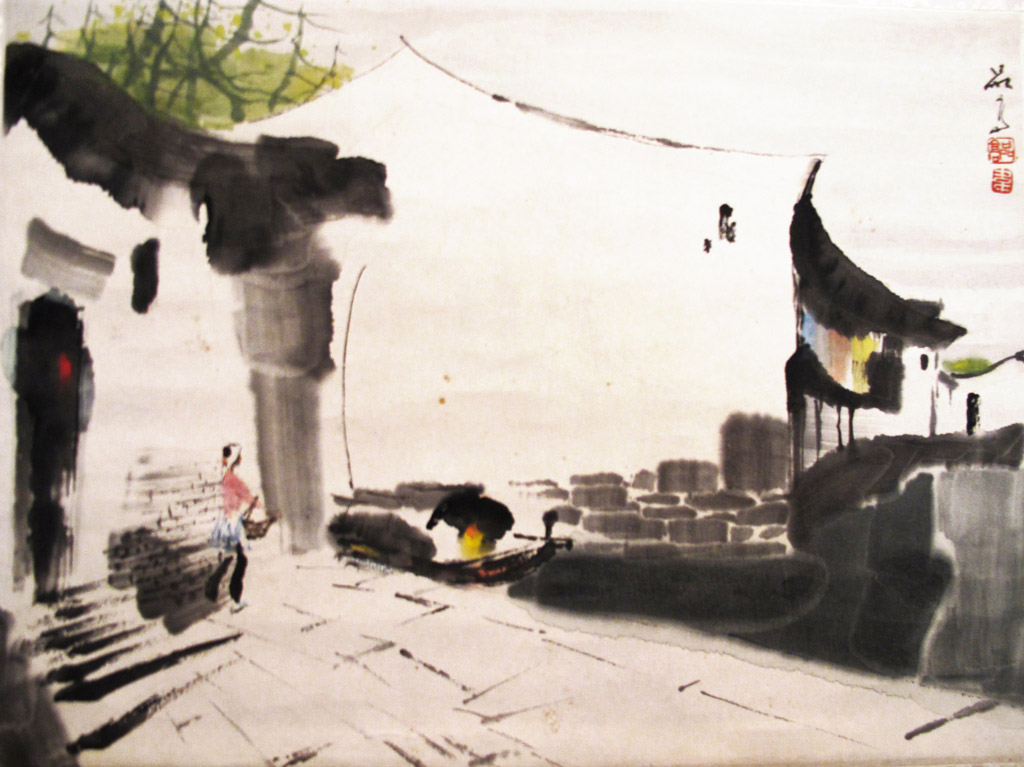 江南1。款识：品高。铃印：品高，韦。设色纸本 33 x 45 cm